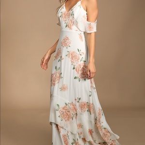 Take You There Ivory Floral Print Maxi Dress